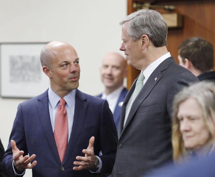 Adam Hinds and Charlie Baker